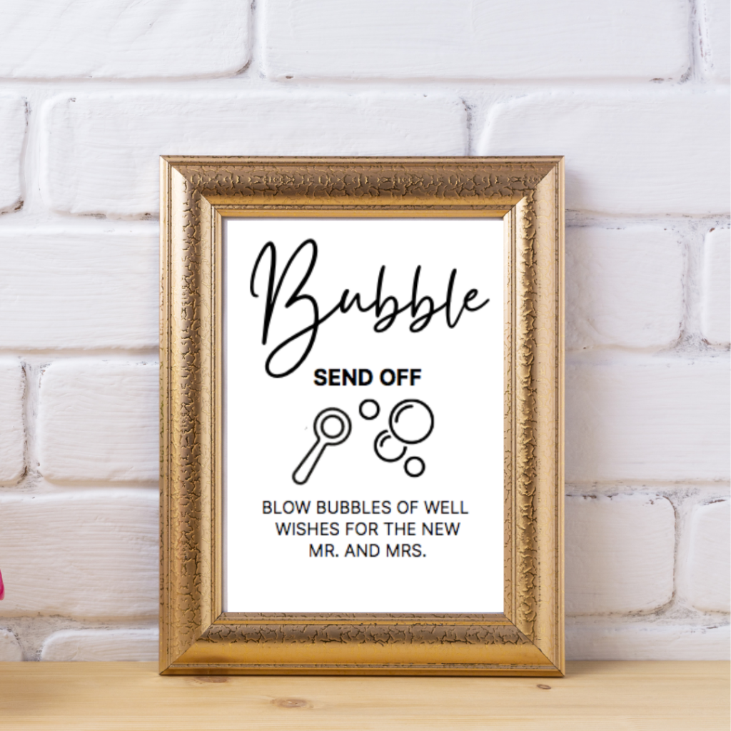 Bubble Send Off Sign Printable Bridal Shower 101