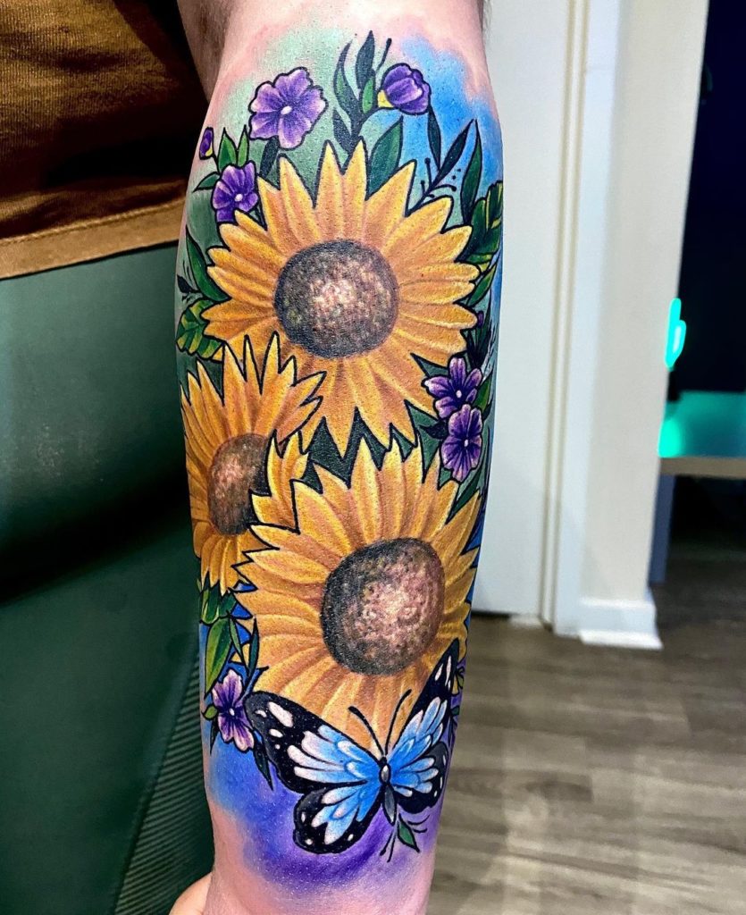 sunflower tattoo idea