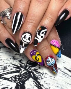 acrylic nightmare before christmas nails