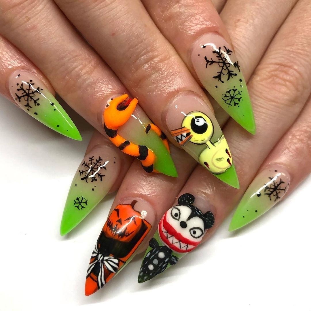 glow in the dark nightmare before christmas nails