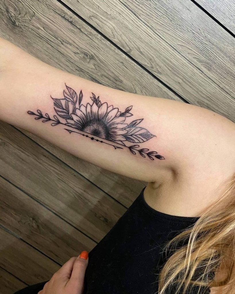 sunflower drawing tattoo