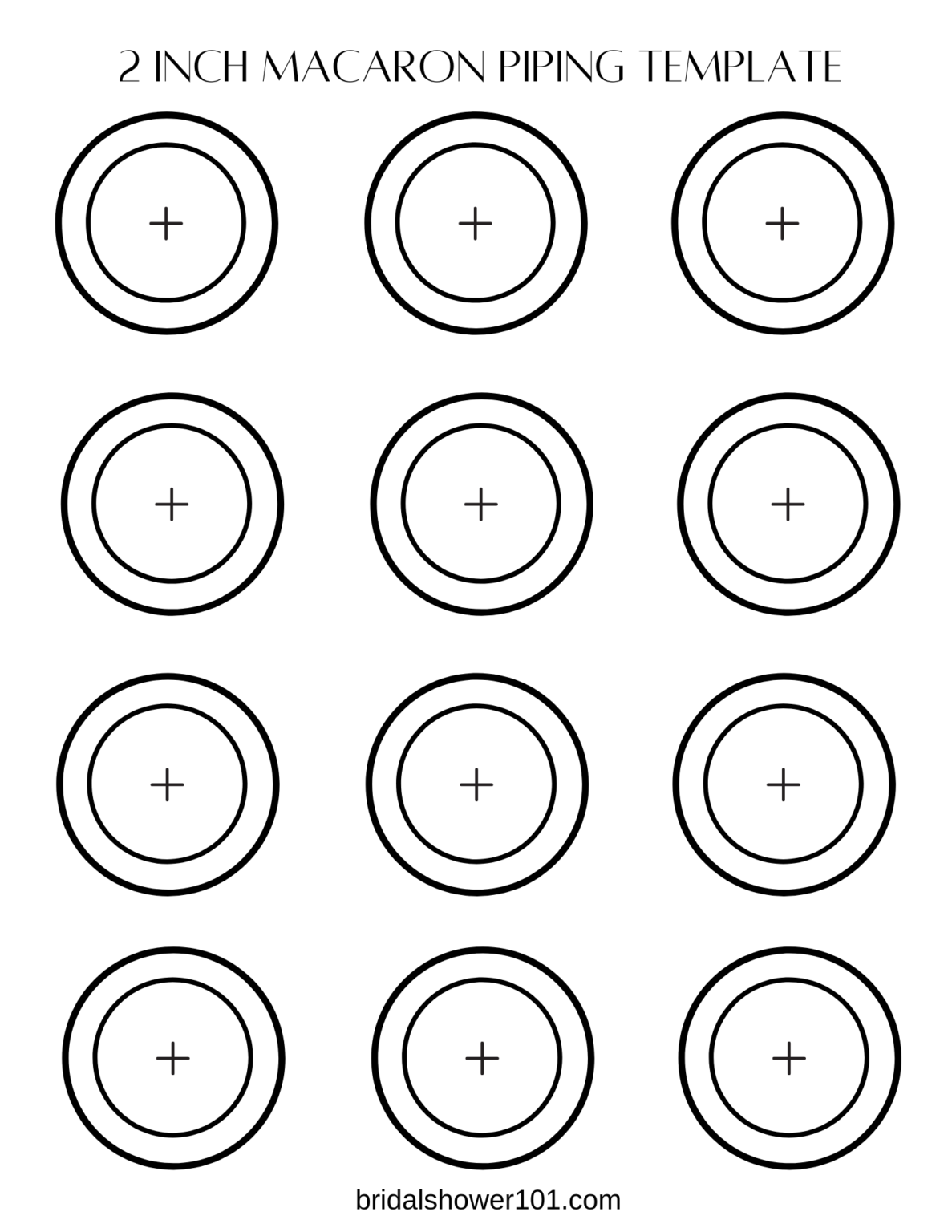 2 Inch Macaron Piping Template 1 Bridal Shower 101