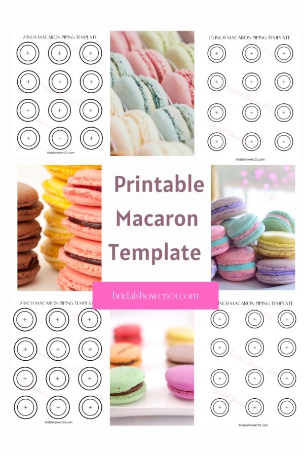 free printable macaron template and piping outline pdf bridal