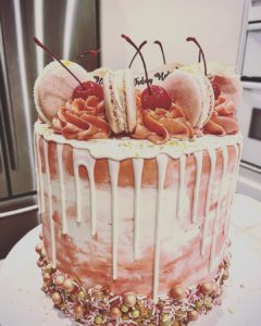 rose gold drip cake