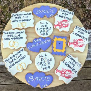 friends themed bachelorette party cookies