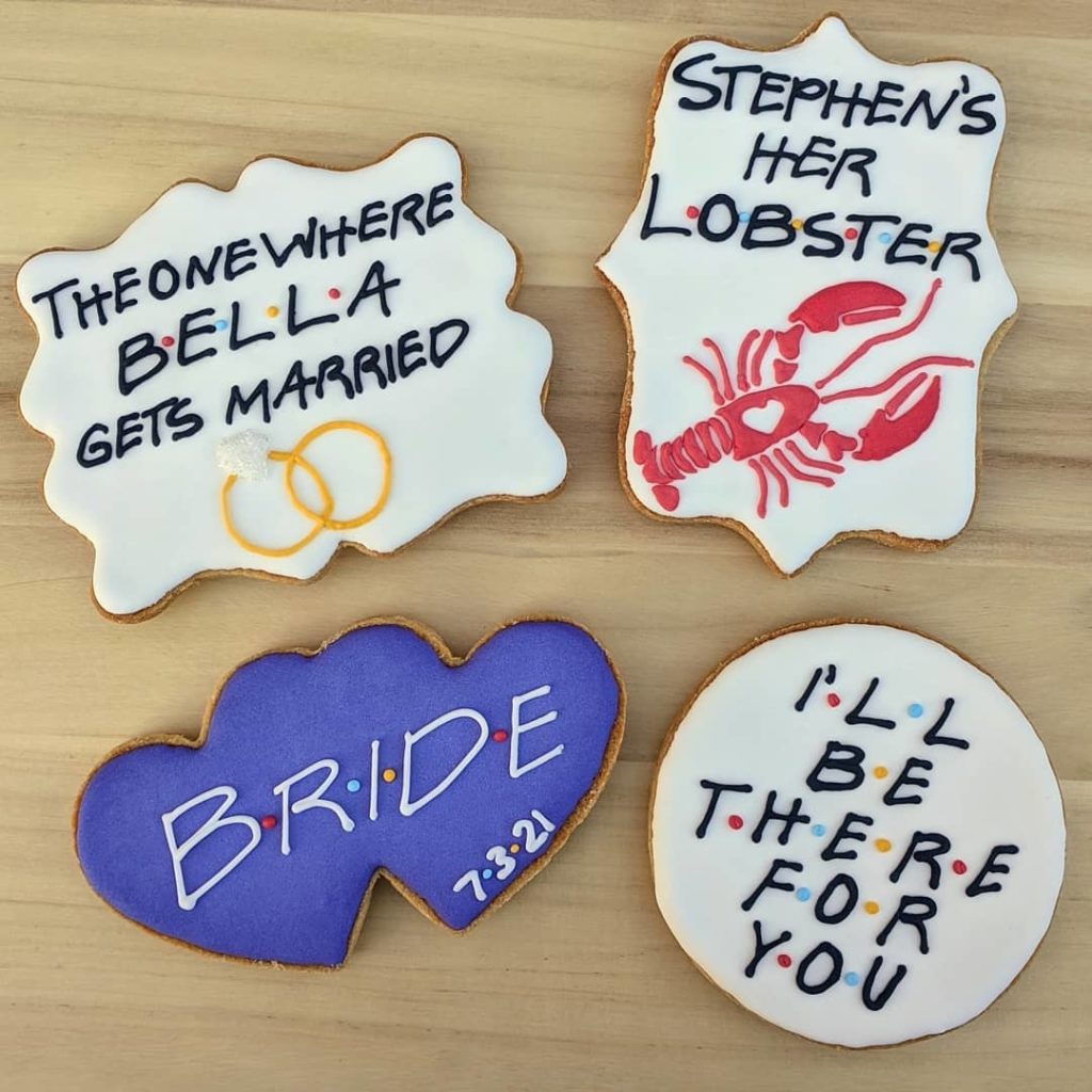 friends themed bachelorette party cookies