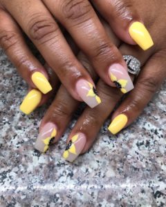 sunflower nail art