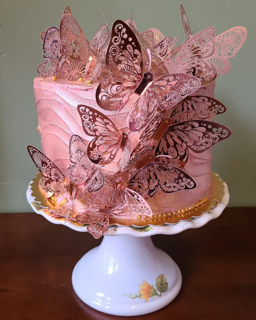 rose gold cake stand