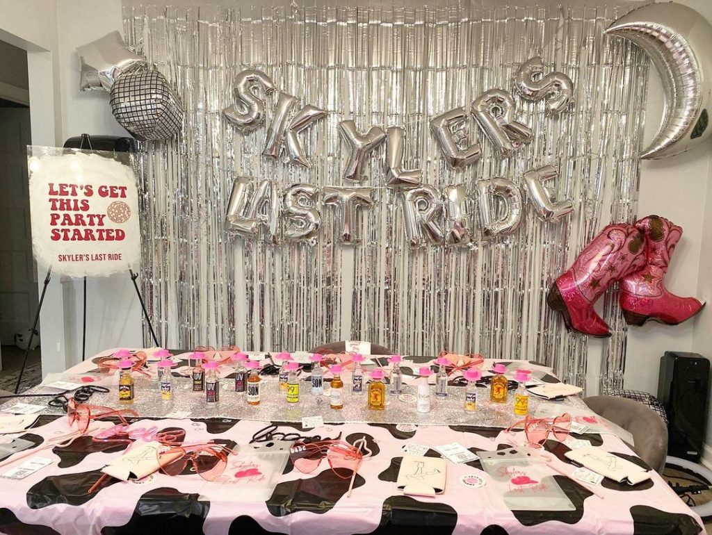 disco cowgirl bachelorette party decorations