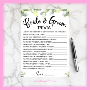 bride and groom trivia