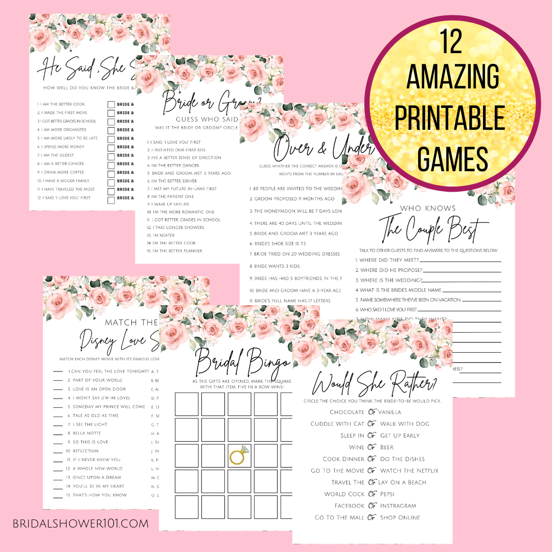 12-Amazing-Printable-Games-2 | Bridal Shower 101