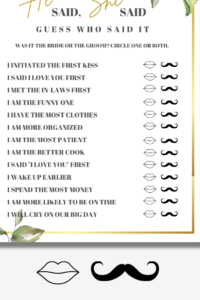 he said she said game