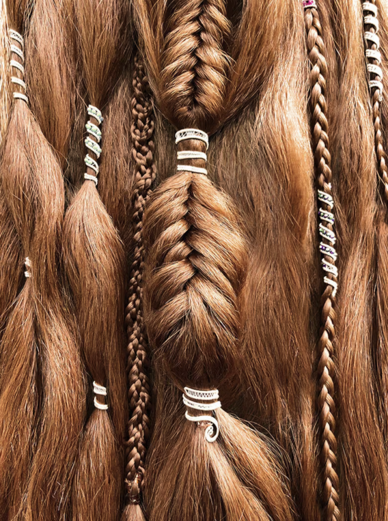 viking wedding hairstyles gold hair rings