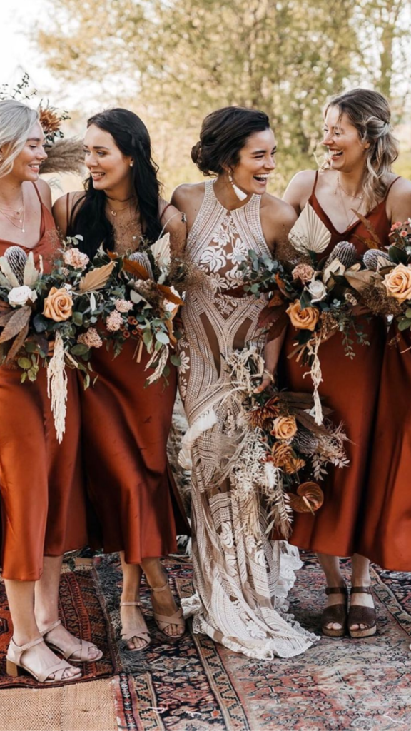 terracotta wedding bridesmaids