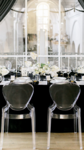 black and white wedding