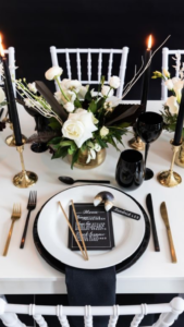 black and white wedding