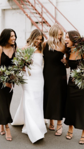 black and white wedding attire