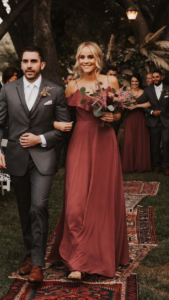 cinnamon rose wedding outfit