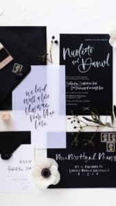 black and white wedding invitations