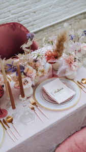 cinnamon rose table setting