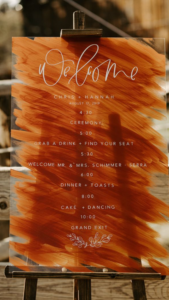 terracotta wedding sign