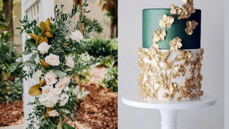 emerald and gold wedding