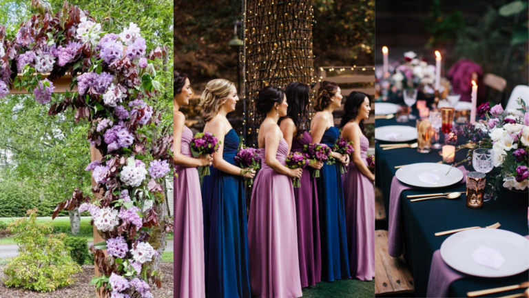 Lavender and Navy Blue Wedding Color Palette