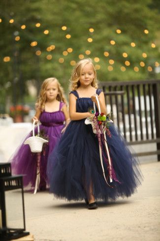 Lavender and Navy Blue flower girls