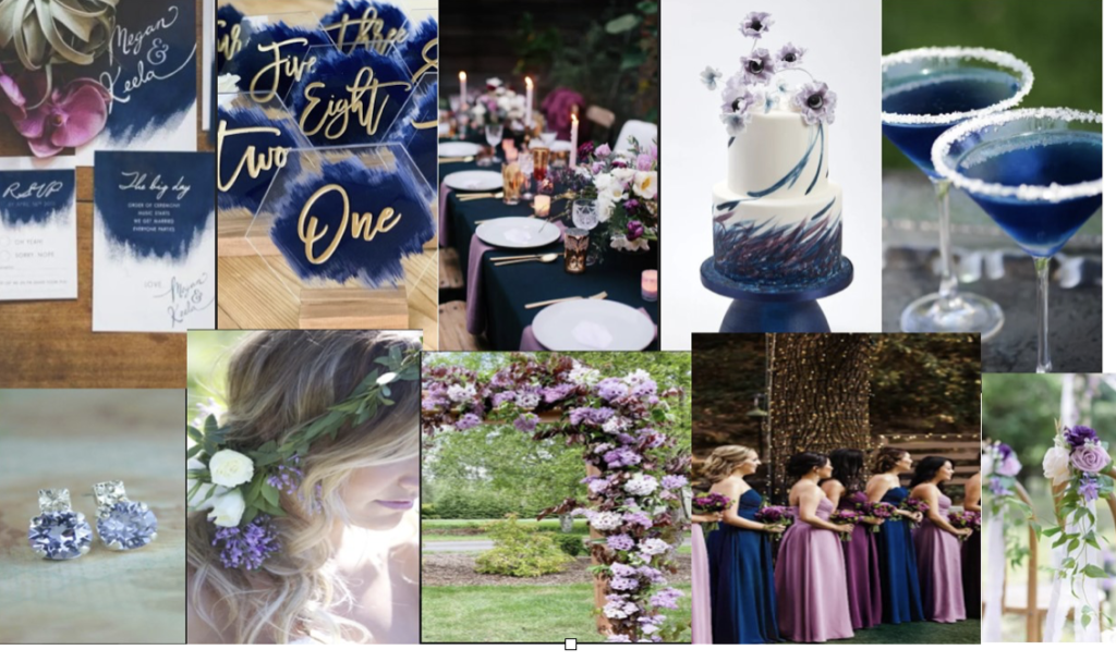 Lavender and Navy Blue Wedding