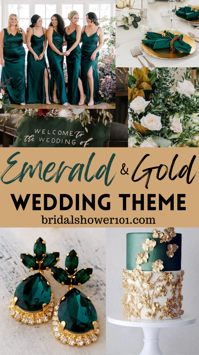 Emerald Green and Gold Wedding Ideas and Inspo Bridal Shower 101