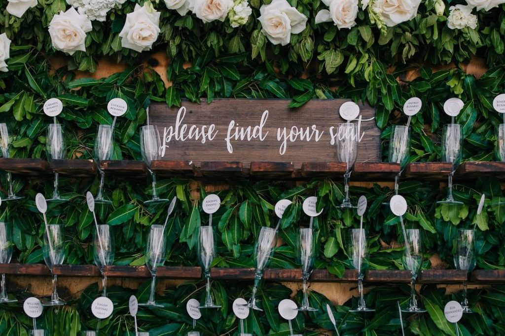 glass wedding seating chart