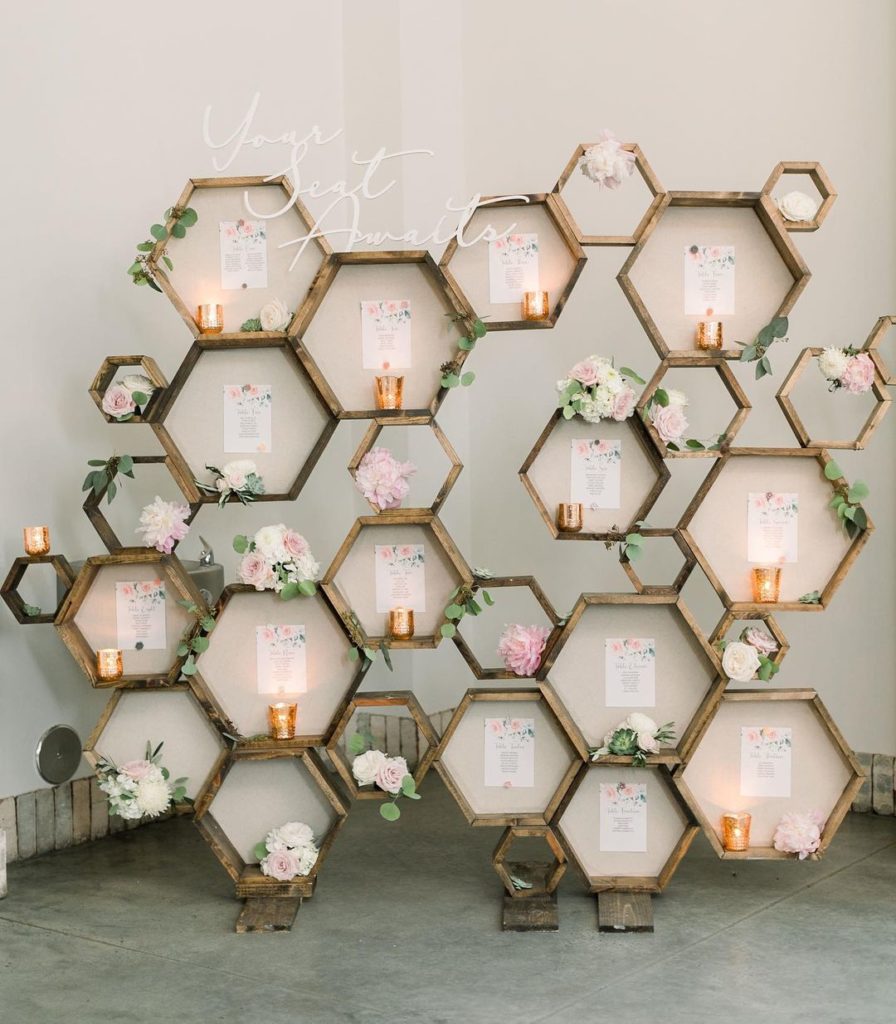 wedding seating chart geometric