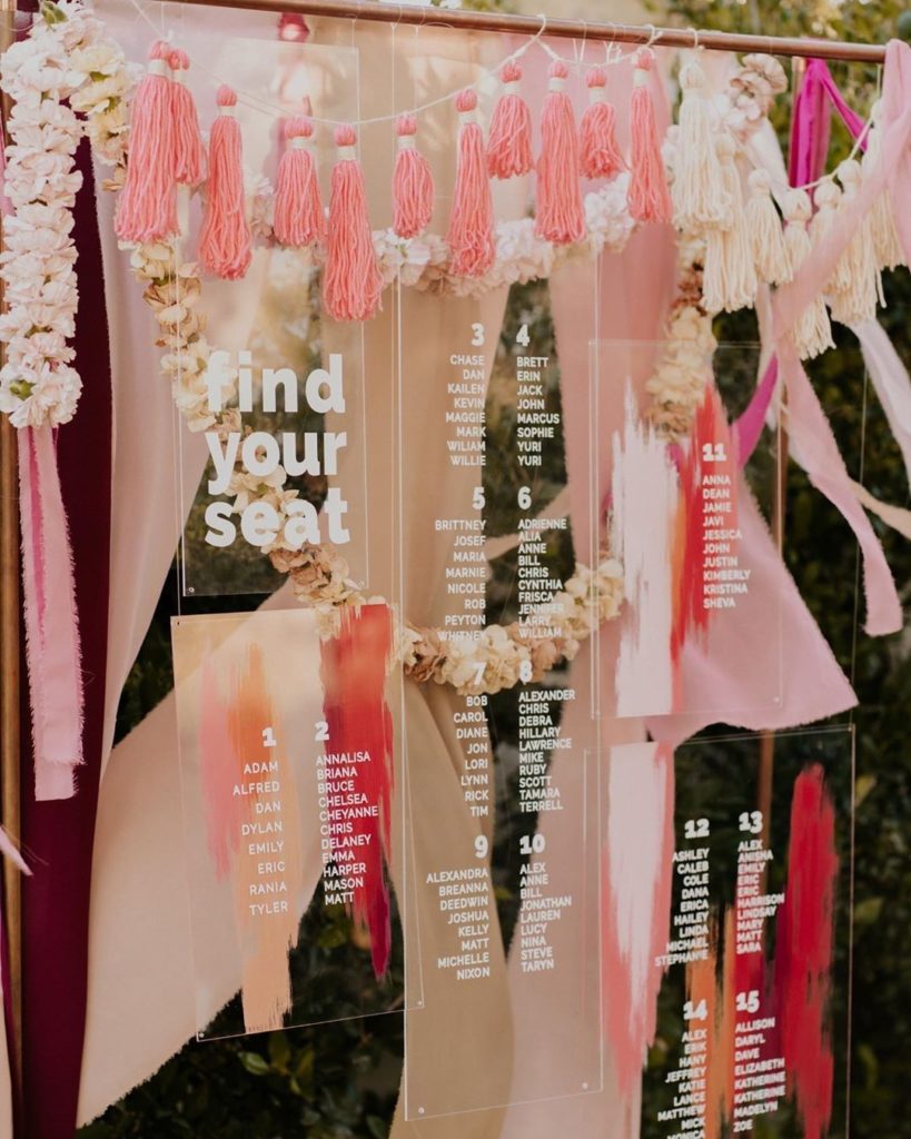 acrylic wedding seating chart 