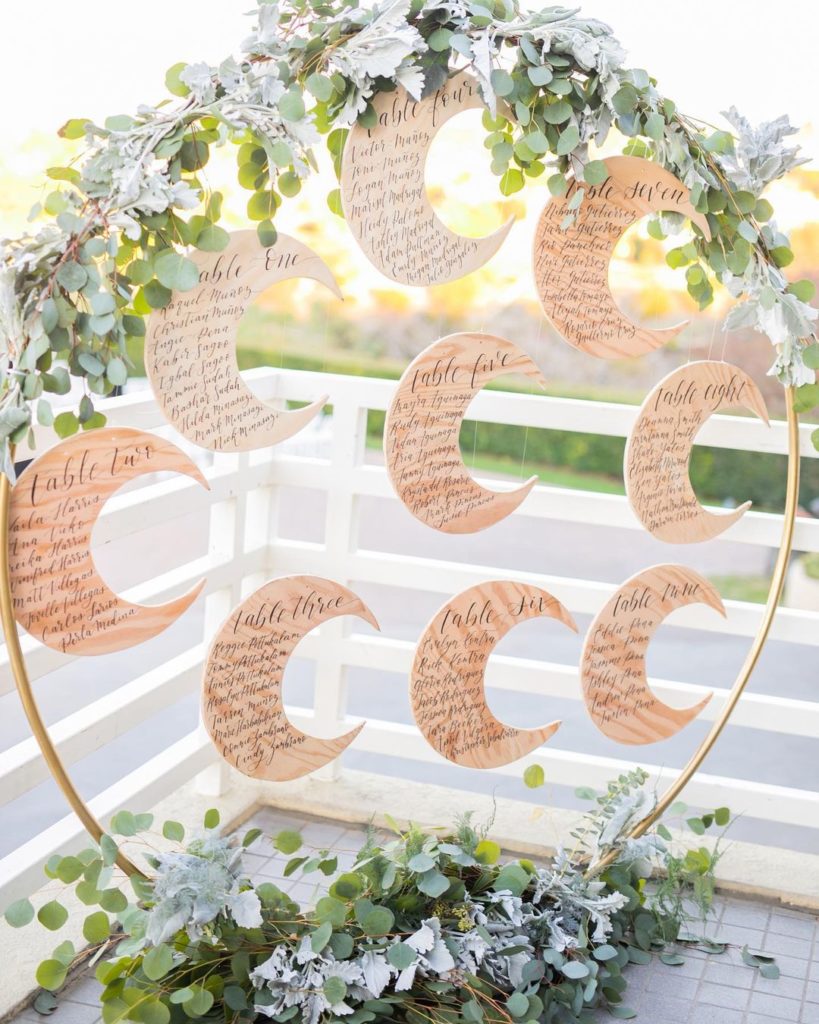 wedding seating chart celestial