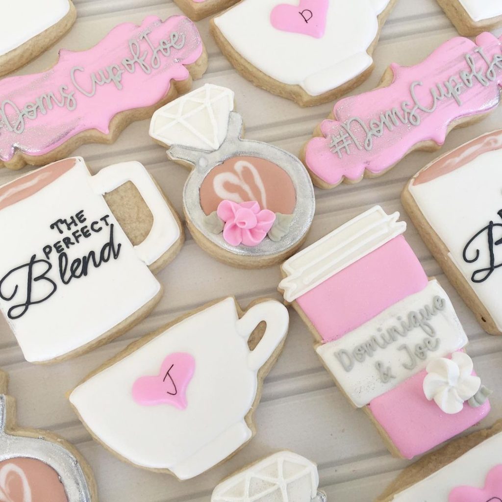 coffee themed bridal shower cookies 1
