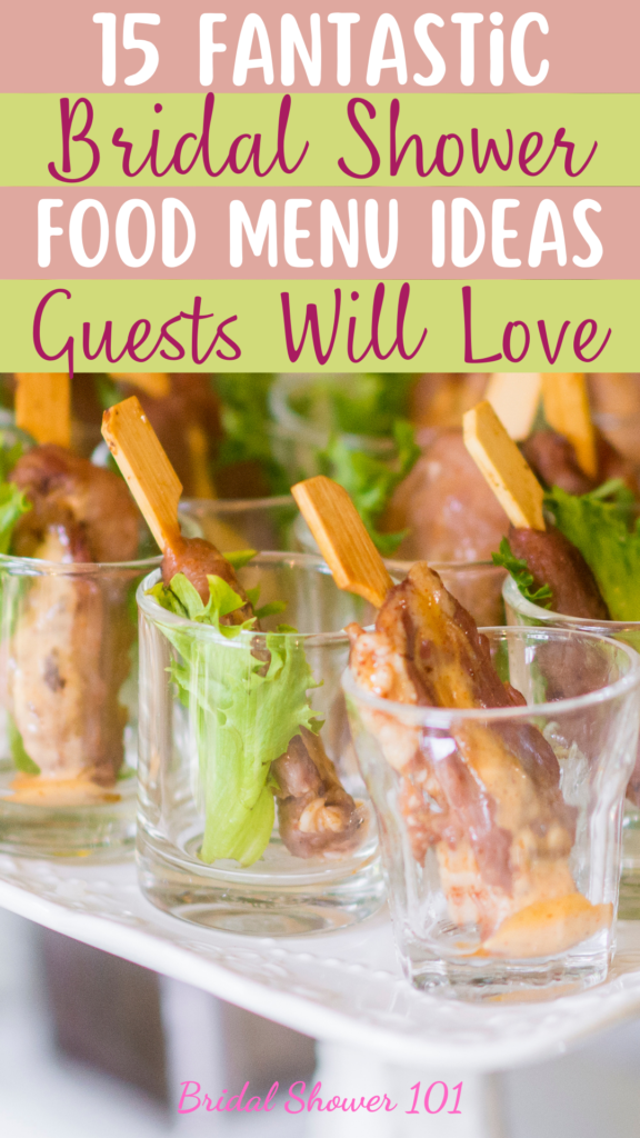 bridal shower food menu ideas