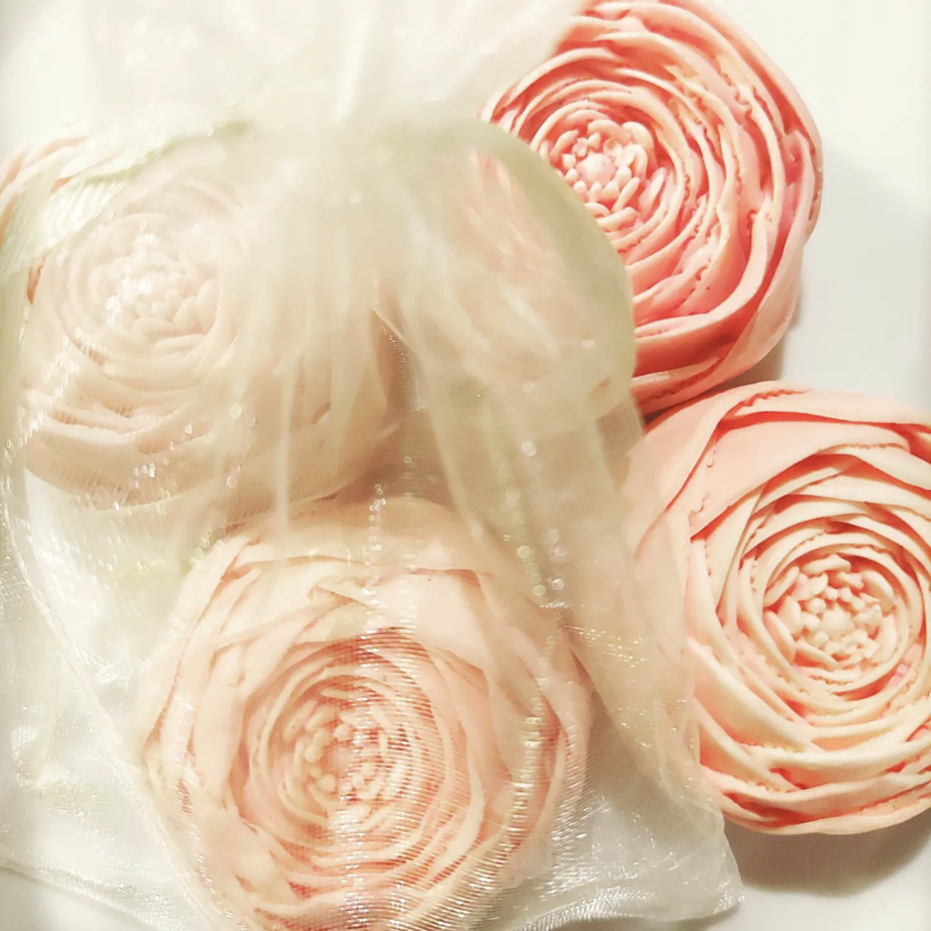 rose gold bridal shower soap favors