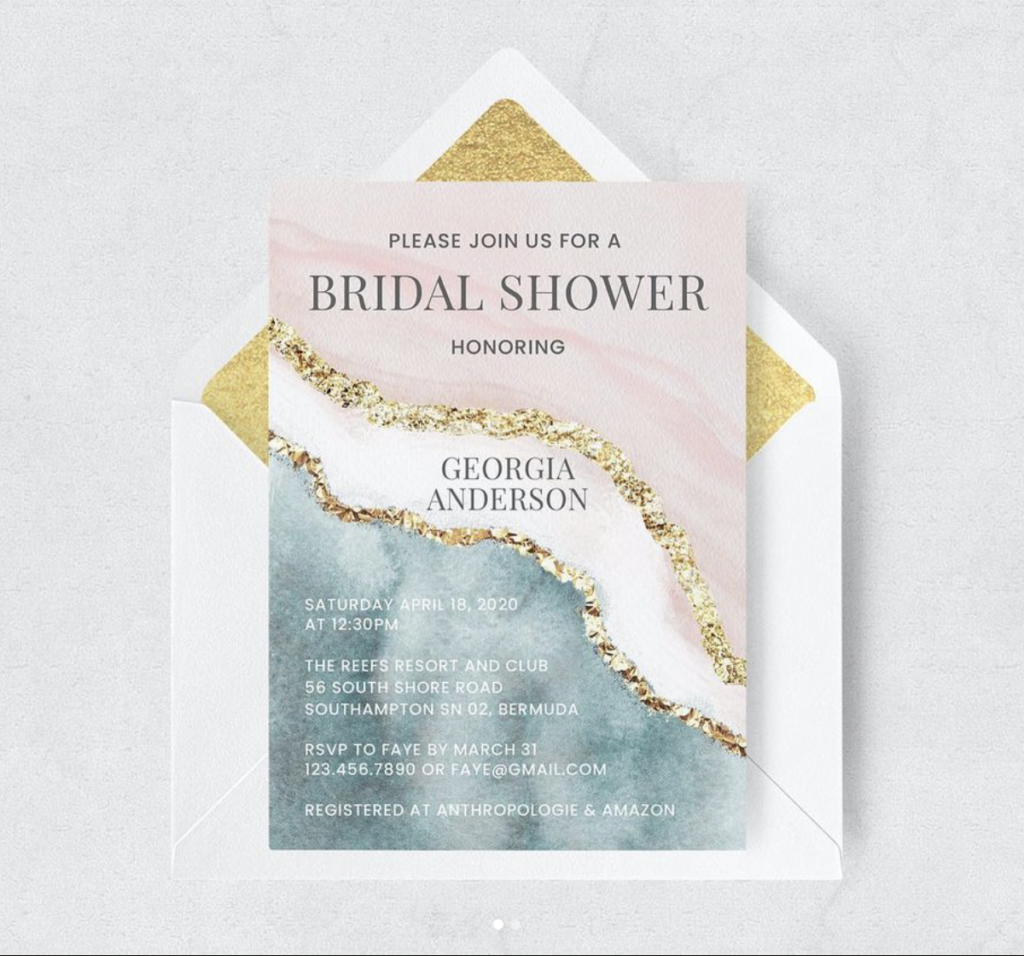 beach themed bridal shower invitations