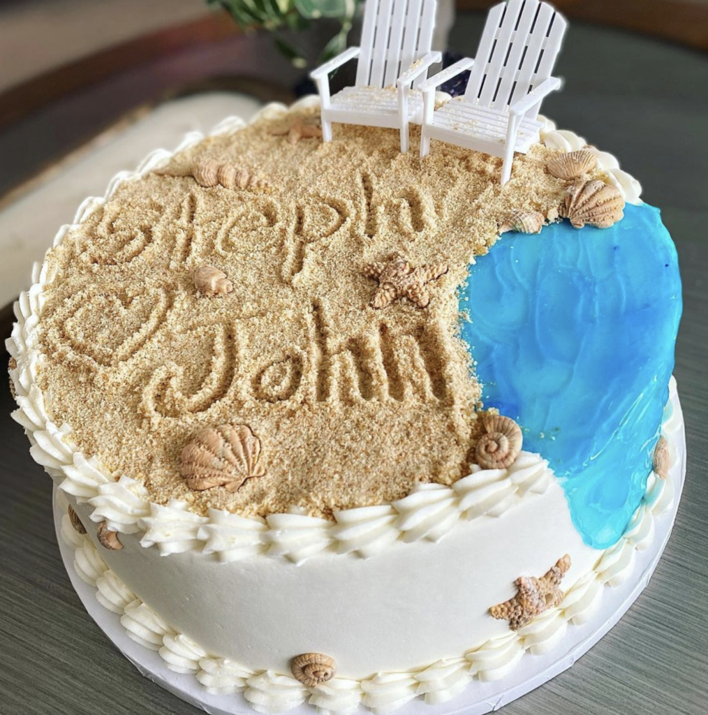 beach themed wedding shower cakes