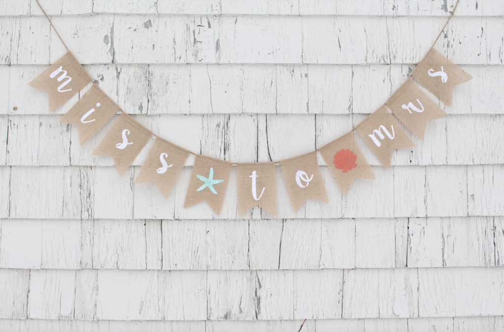 beach themed bridal shower banner