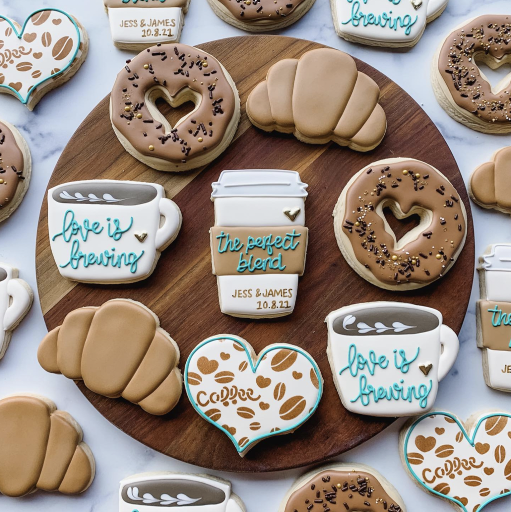 coffee themed bridal shower cookies 2