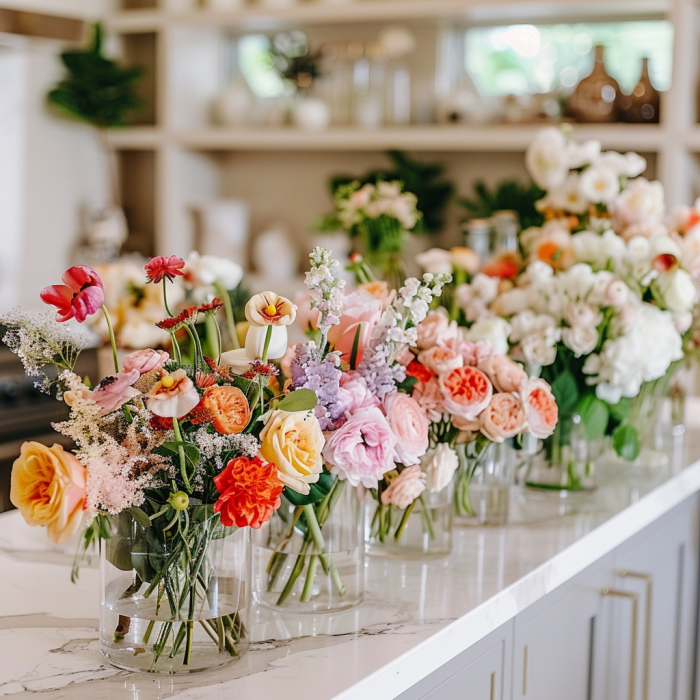 bridal shower flower bar ideas