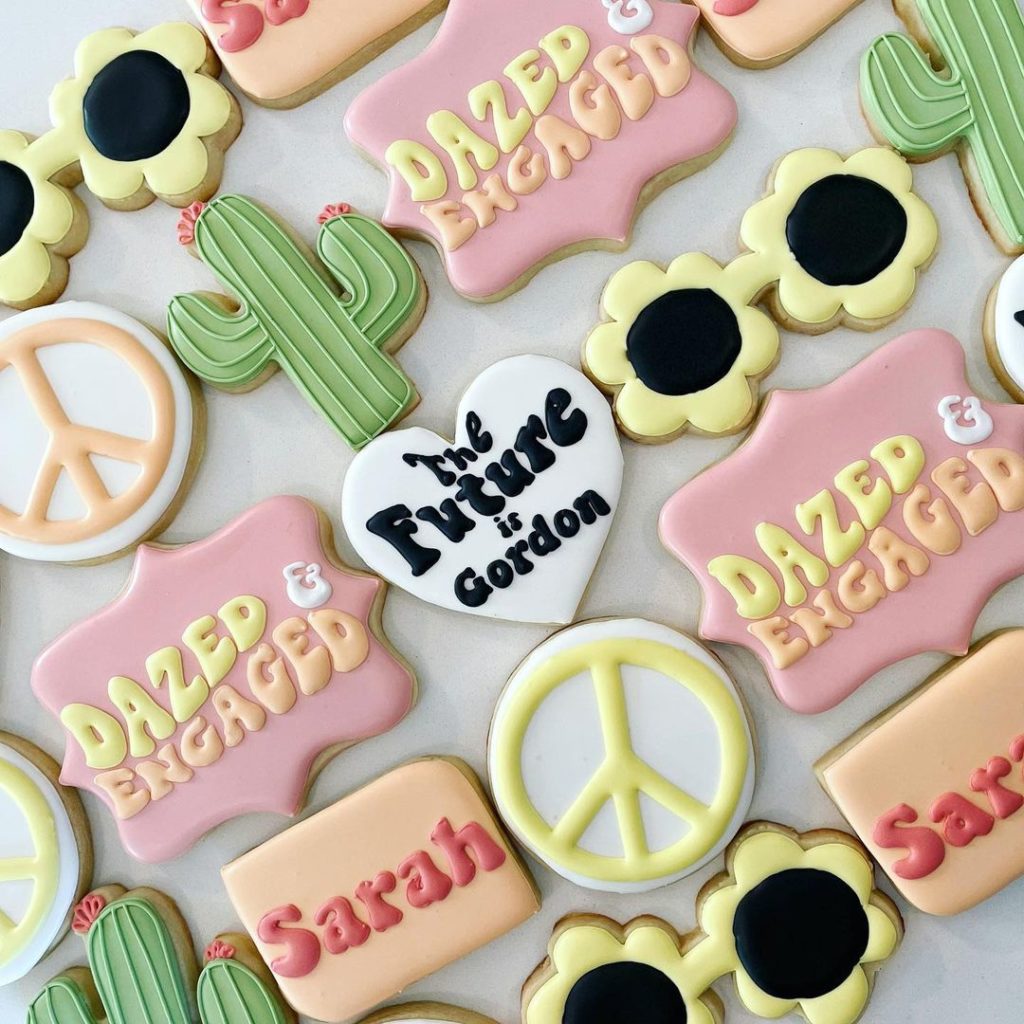 retro bachelorette party cookies 