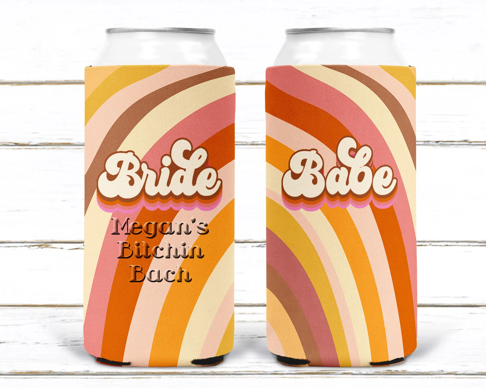 retro bachelorette party koozies