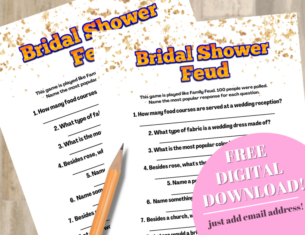 bridal shower family feud game