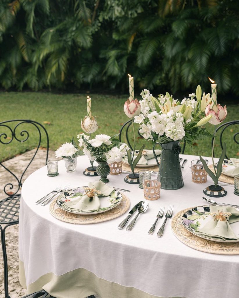 garden party bridal shower table
