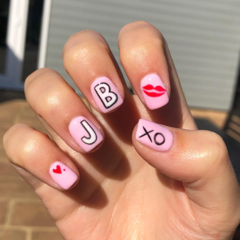 Relationship BF Initials on Nails That Remind You of Him Bridal