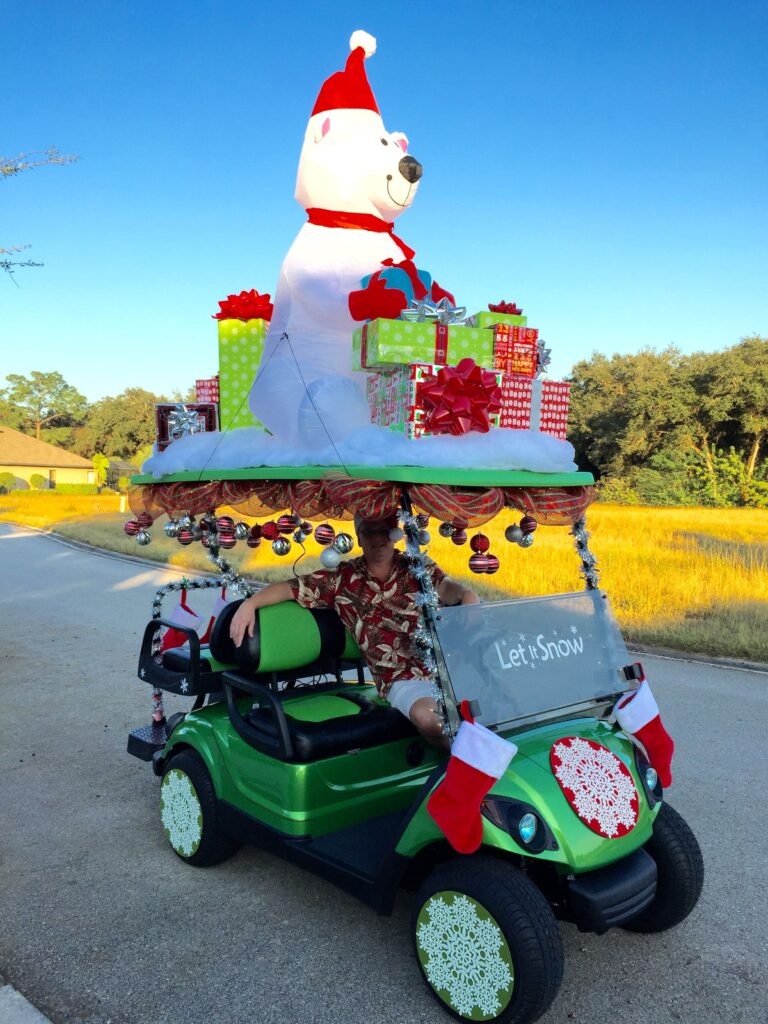 christmas car decorations golf cart