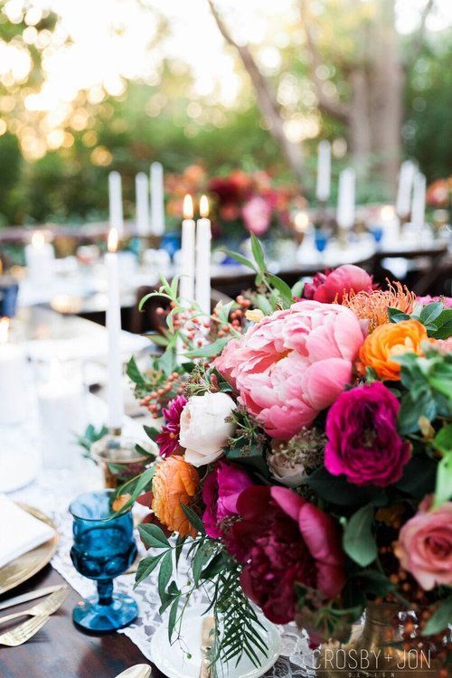 jewel tone wedding table