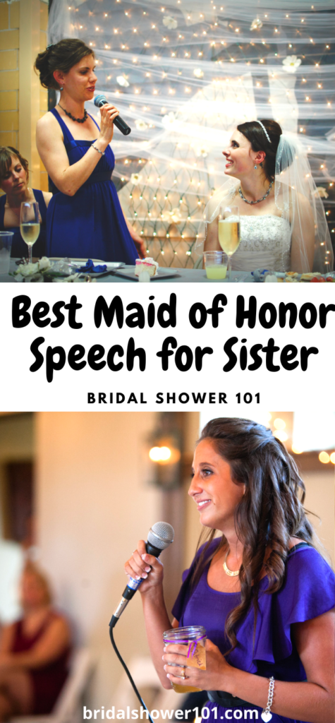 maid of honor speech for sister
